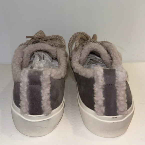INUIKII Classic Shearling Lined Suede Sneakers 38 Taupe Cream - Picture 4 of 5
